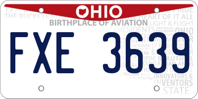 OH license plate FXE3639