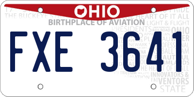 OH license plate FXE3641