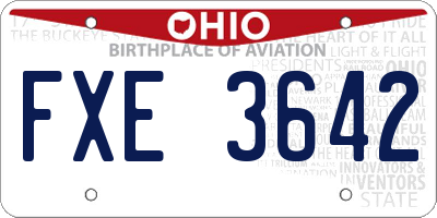 OH license plate FXE3642