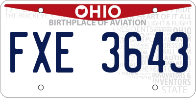 OH license plate FXE3643