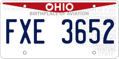 OH license plate FXE3652