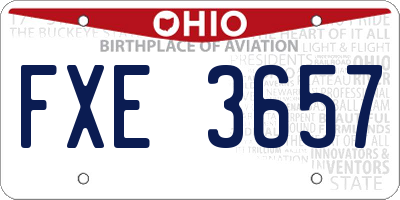 OH license plate FXE3657