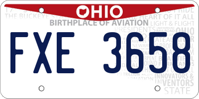 OH license plate FXE3658