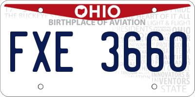 OH license plate FXE3660