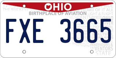 OH license plate FXE3665