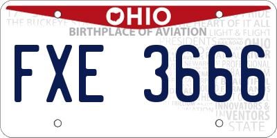 OH license plate FXE3666