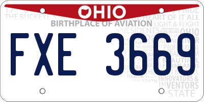 OH license plate FXE3669