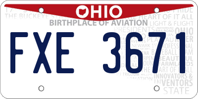 OH license plate FXE3671