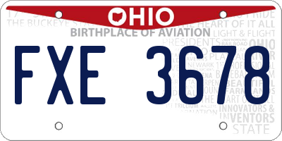 OH license plate FXE3678