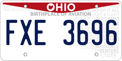 OH license plate FXE3696