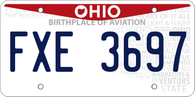 OH license plate FXE3697