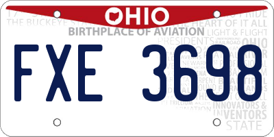 OH license plate FXE3698