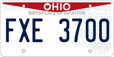 OH license plate FXE3700