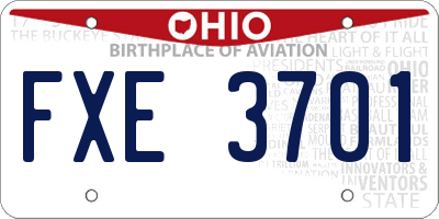 OH license plate FXE3701