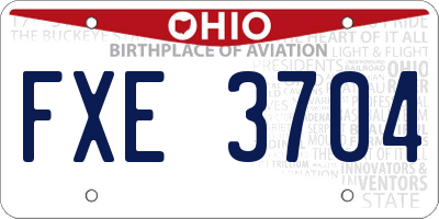 OH license plate FXE3704