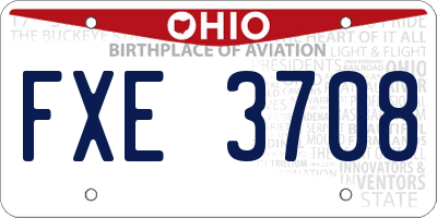 OH license plate FXE3708