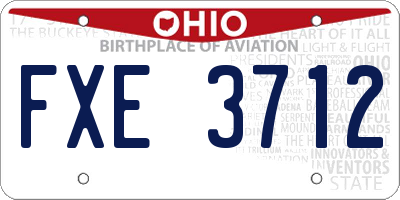 OH license plate FXE3712