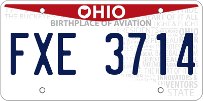 OH license plate FXE3714