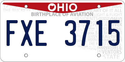OH license plate FXE3715