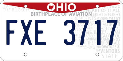 OH license plate FXE3717