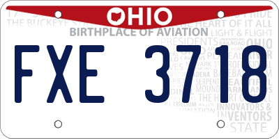 OH license plate FXE3718