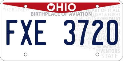 OH license plate FXE3720