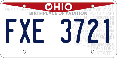 OH license plate FXE3721