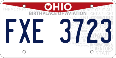 OH license plate FXE3723