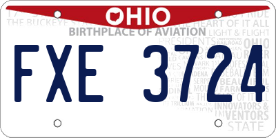 OH license plate FXE3724