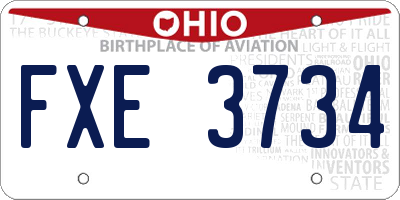 OH license plate FXE3734