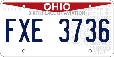 OH license plate FXE3736