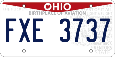 OH license plate FXE3737