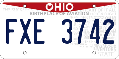 OH license plate FXE3742