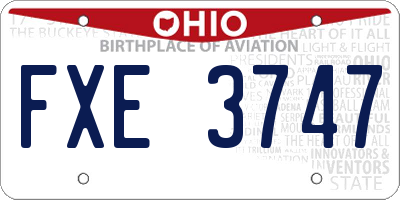 OH license plate FXE3747