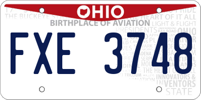 OH license plate FXE3748