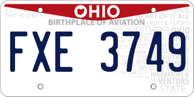 OH license plate FXE3749