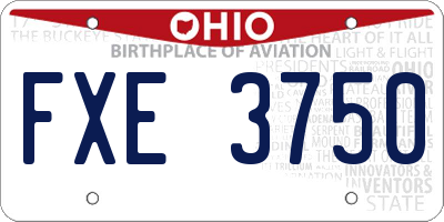 OH license plate FXE3750