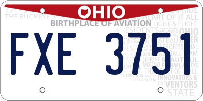 OH license plate FXE3751