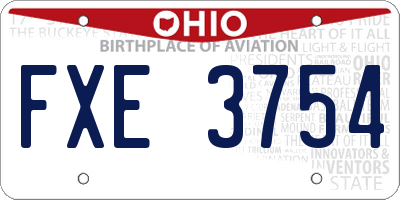 OH license plate FXE3754