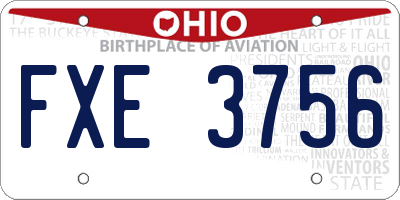 OH license plate FXE3756