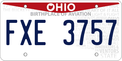 OH license plate FXE3757