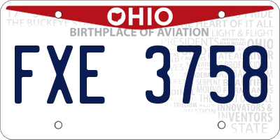 OH license plate FXE3758