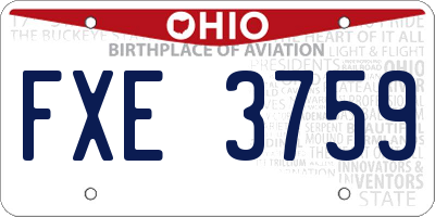 OH license plate FXE3759