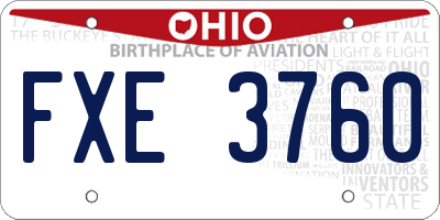 OH license plate FXE3760