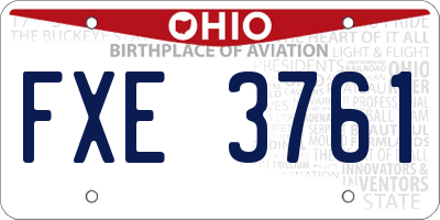 OH license plate FXE3761