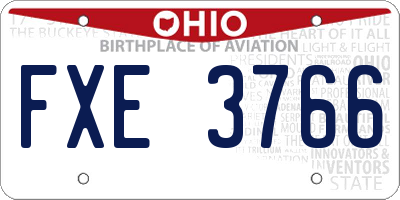 OH license plate FXE3766