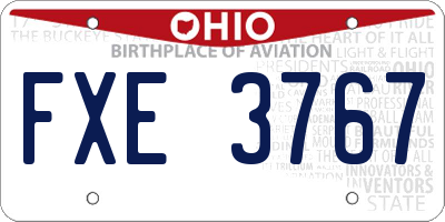 OH license plate FXE3767
