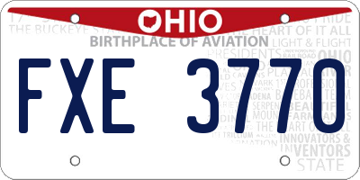 OH license plate FXE3770
