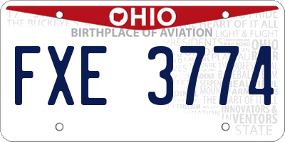 OH license plate FXE3774