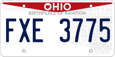 OH license plate FXE3775